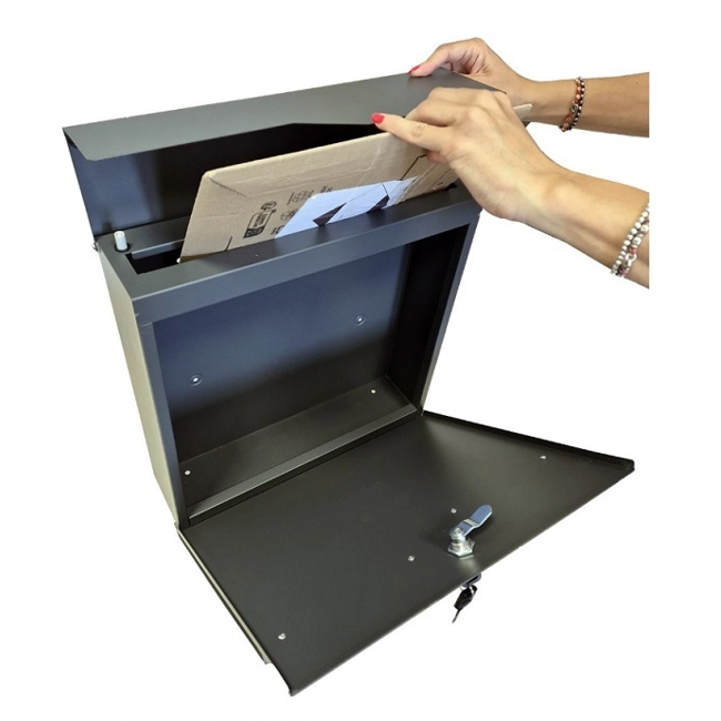 Vendita online Cassetta postale Nettuno colore ghisa/grigio antracite 37×11×37 cm.